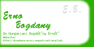 erno bogdany business card